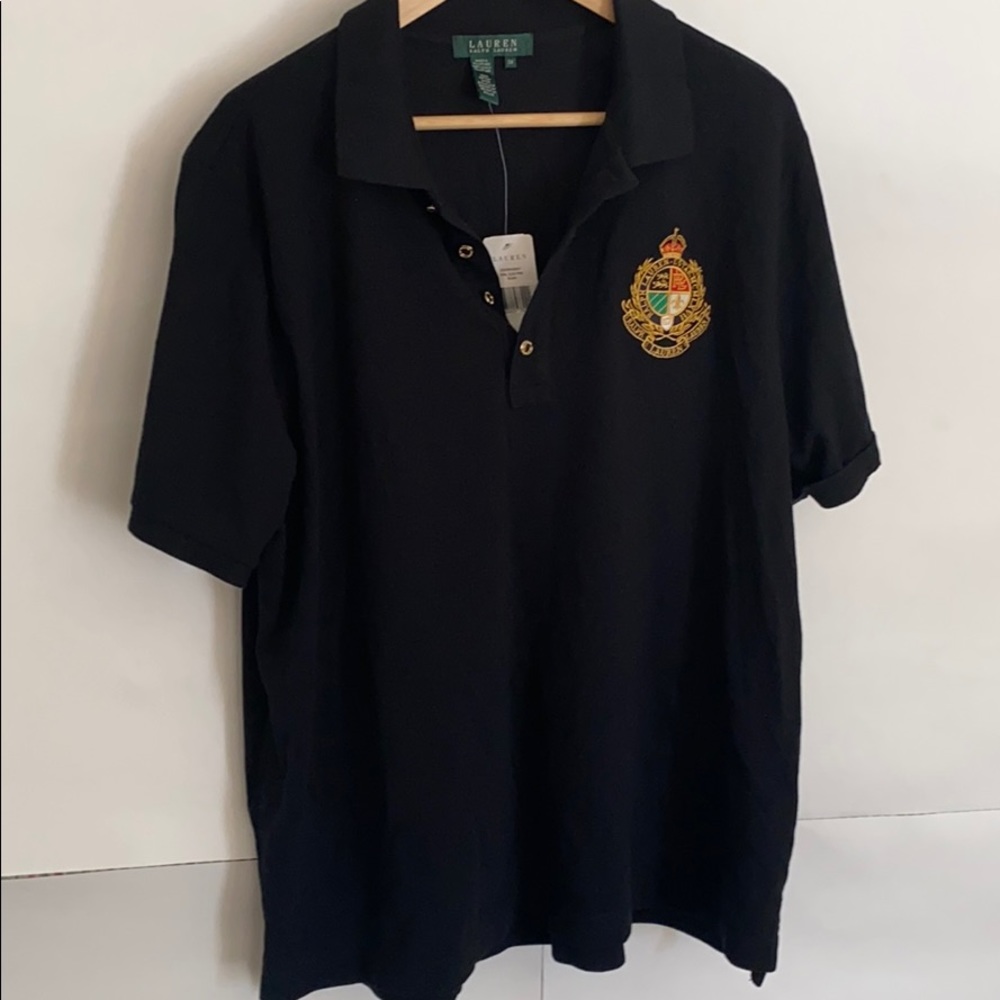 Lauren Ralph Lauren Black Crest Polo Top